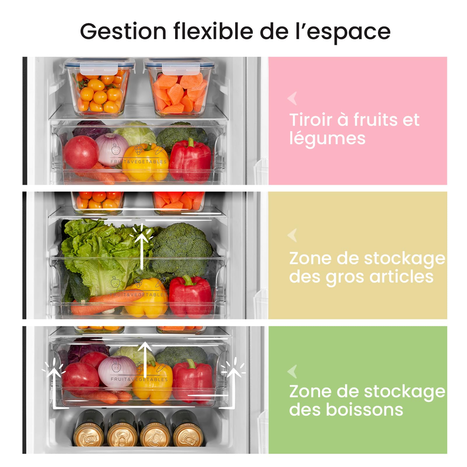 Réfrigérateur congélateur RCB169DK2(E) 174L 2 portes 115L réfrigérateur 59L congélateur Low Frost éclairage LED