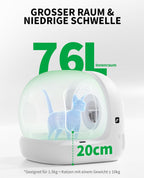 Selbstreinigende Katzentoilette Pura Max 2 mit 76 l und 7 l Abfallbehälter, XSecure Sicherheitssystem sowie App-Steuerung für mehrere Katzen