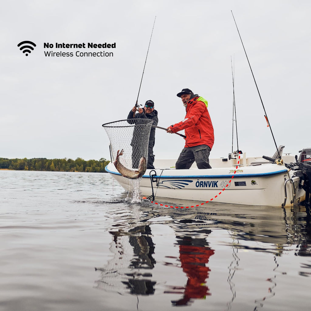 Fischfinder Echolot mit Tiefenmesser und GPS-Sender für Kajak, Boot und Eisangeln