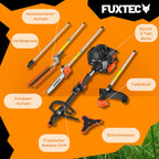 Benzin Motorsense 5in1 Multitool 52 ccm 3 PS mit Heckenschere, Hochentaster, Doppelfadenkopf und 3-Zahn-Messer