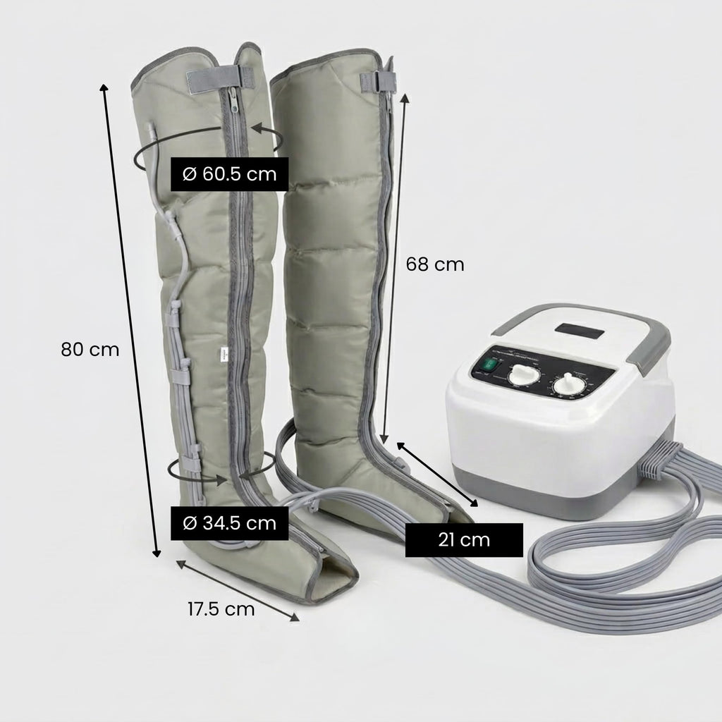 Appareil de pressothérapie jambes et pieds EDIC-0086 massage par compression drainage lymphatique avec boucles de jambe