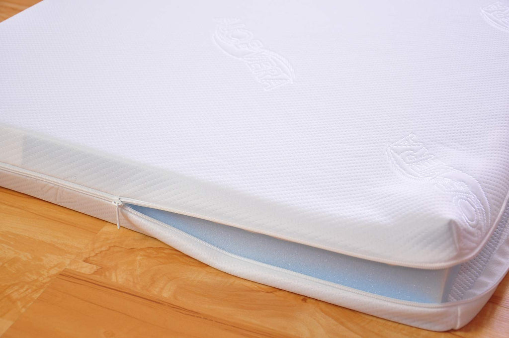 Lit bébé évolutif réglable en hauteur avec matelas mousse Aloe Vera bois de pin 124x65x87 cm blanc