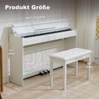 Digitalpiano-Set mit 88 halbgewichteten Tasten, Klavierhocker und 3 Pedalen in Weiß