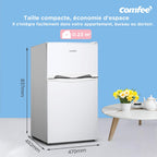 Réfrigérateur Congélateur Combiné 87L RCT87WH2(E) 2 Portes Avec Éclairage Intérieur et Porte Réversible