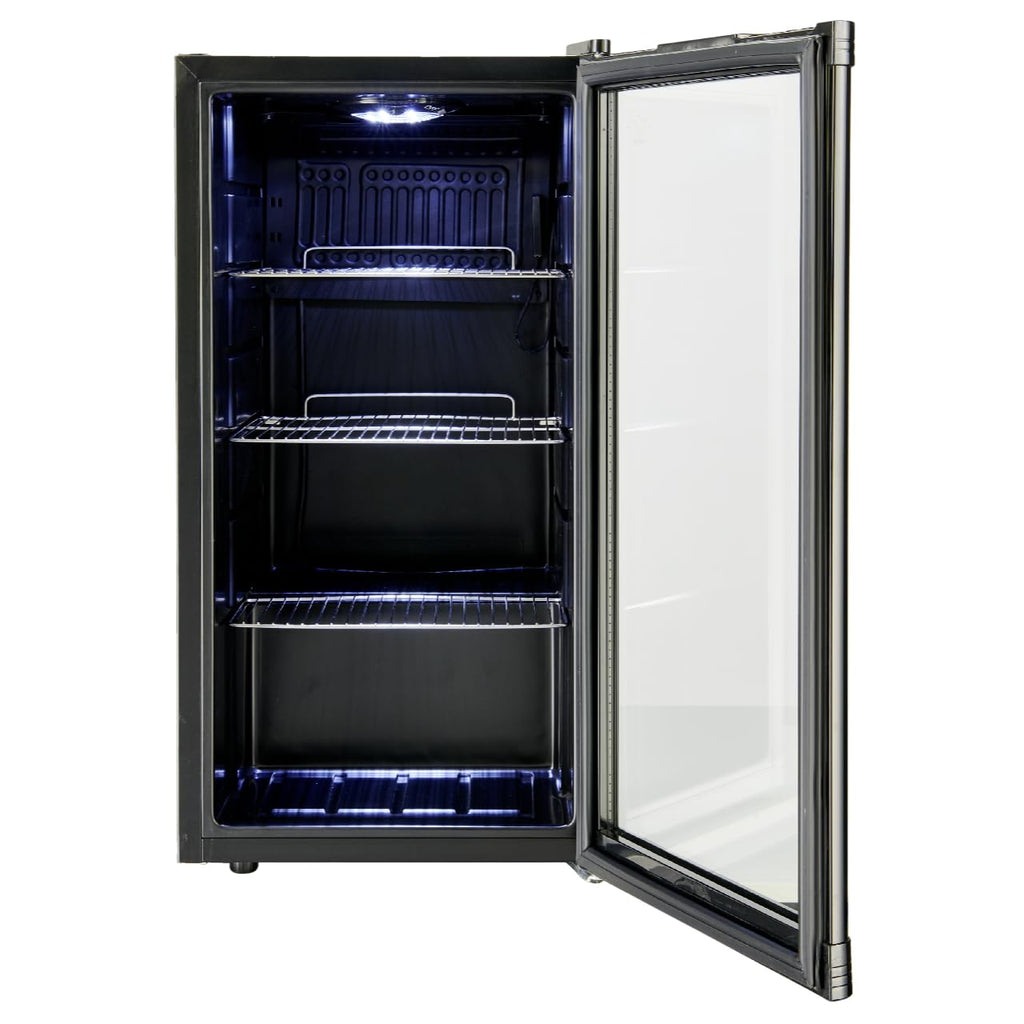 Réfrigérateur à boissons GPC1088 88L porte en verre réversible éclairage LED refroidissement statique