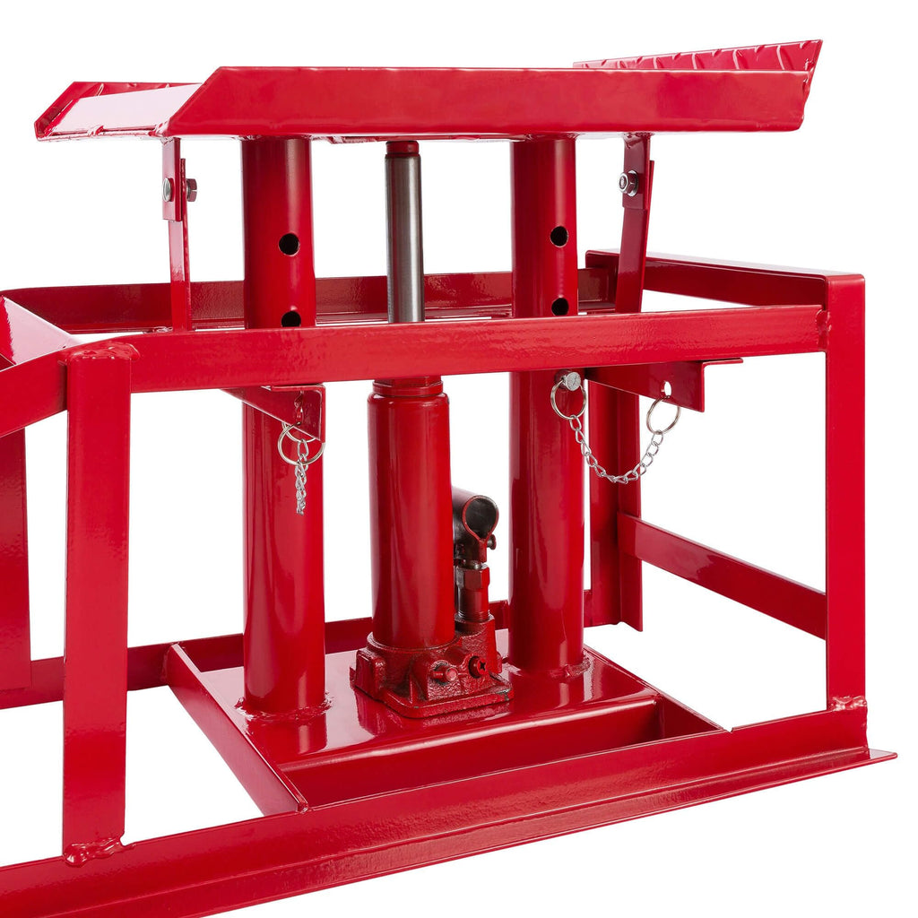 2 Auffahrrampen mit hydraulischem Wagenheber, höhenverstellbar von 290 bis 375 mm, Belastbarkeit 2 t, für PKW und Kleintransporter