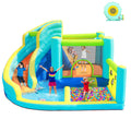 Château gonflable enfant parc aquatique avec toboggan trampoline piscine mur d'escalade panier de basket 340 x 360 x 218 cm