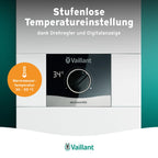 Elektronischer Durchlauferhitzer VED E 21/8, druckfest, 21 kW, 400 V, gradgenaue Auslauftemperatur, stufenlos einstellbar mit Digitalanzeige