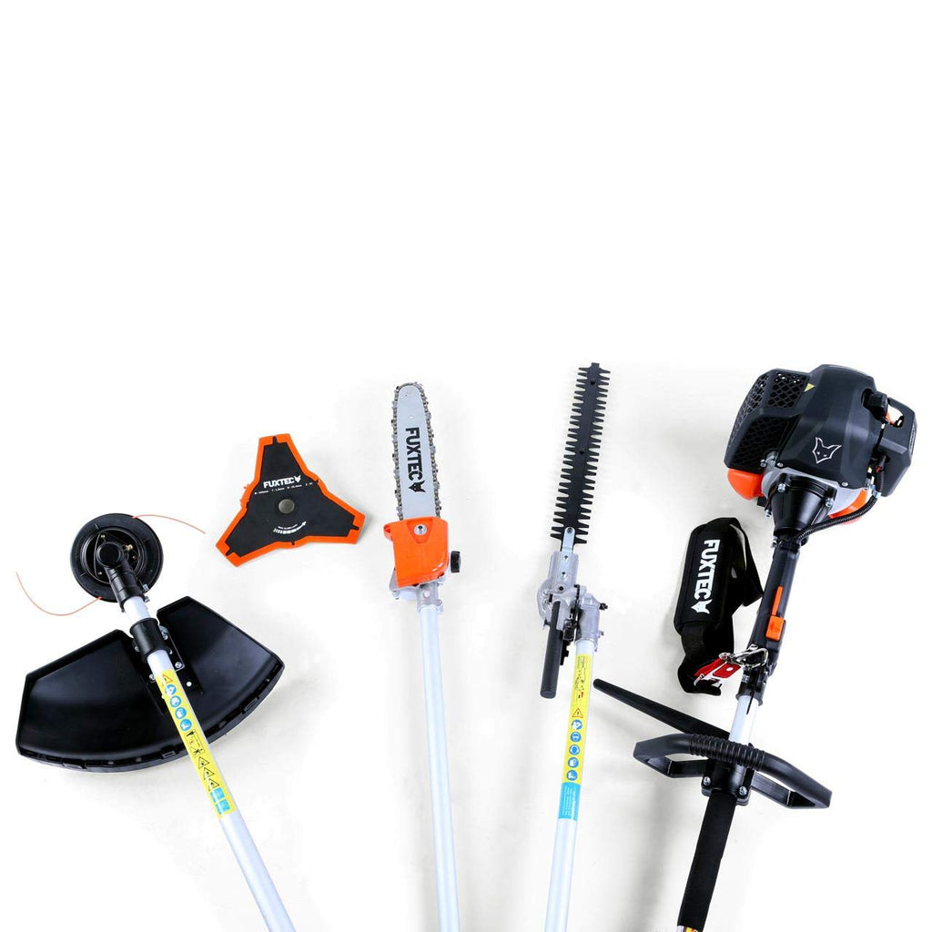 Benzin-Motorsense 4in1 Multitool 52 ccm 3 PS Kombigerät mit Fadenkopf, Langastschneider und Heckenschere
