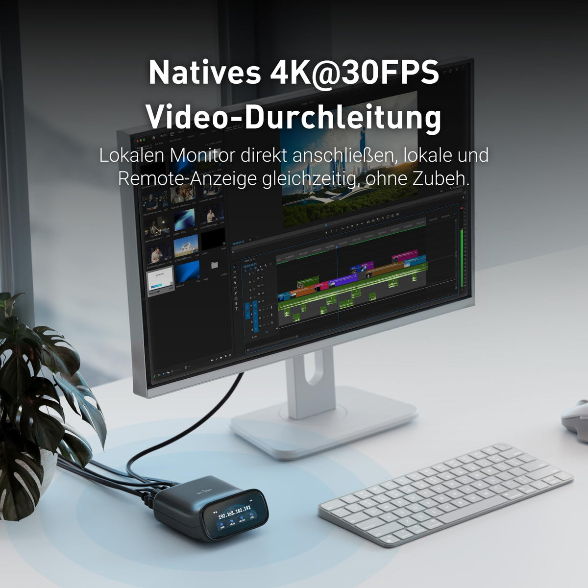 Remote KVM Comet Pro GL-RM10 mit Wi-Fi 6 4K@30FPS Video-Passthrough Touchscreen Zwei-Wege-Audio und Tailscale