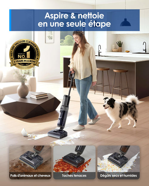 Aspirateur laveur sans fil Floor One i6 Stretch 20 kPa 180° 40 min avec station de séchage