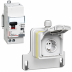 Kit prise électrique pour véhicule électrique 090470 IP66 IK08 230 V 16 A Schuko avec différentiel prêt à installer