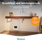 Elektronischer Durchlauferhitzer VED E 21/8, druckfest, 21 kW, 400 V, gradgenaue Auslauftemperatur, stufenlos einstellbar mit Digitalanzeige