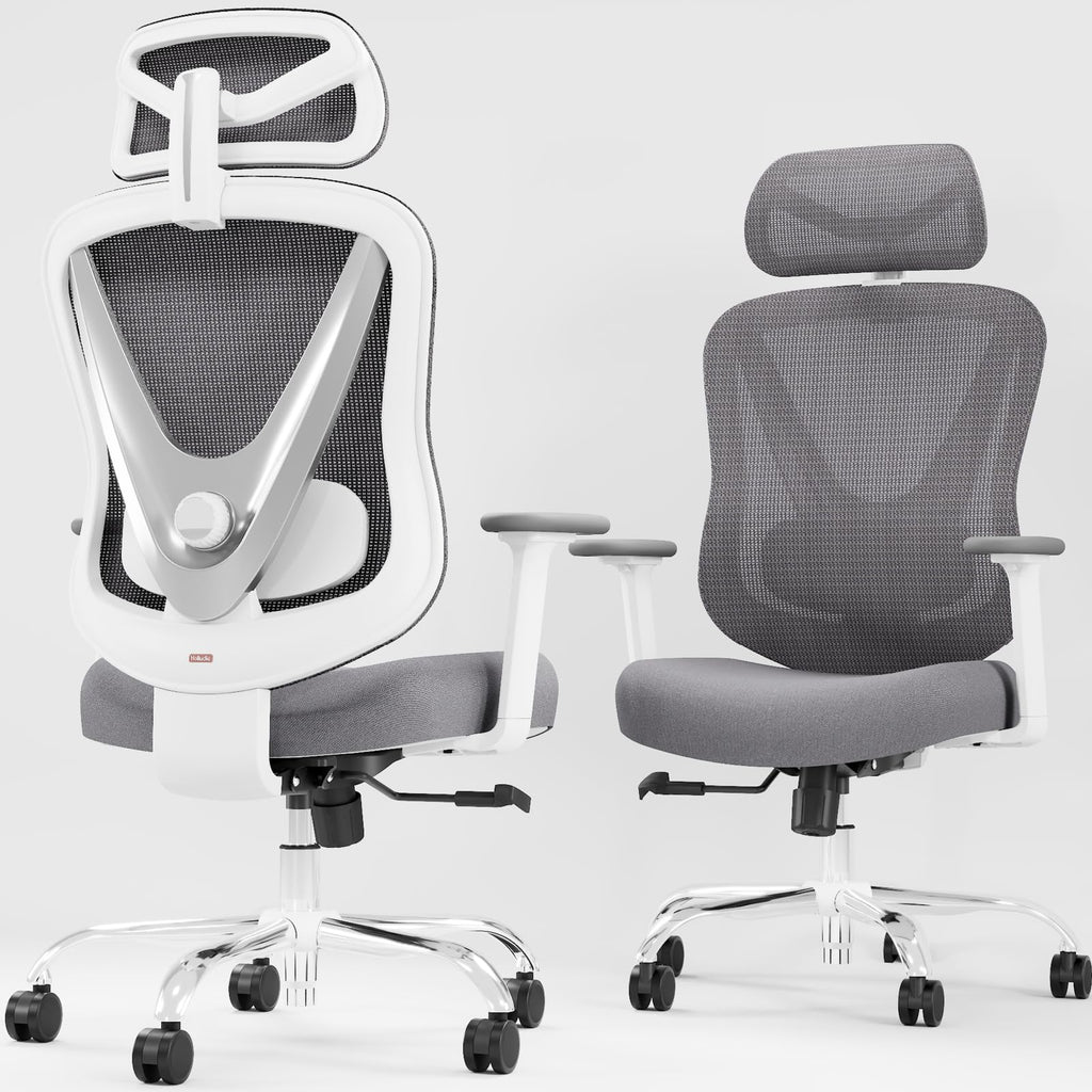 Chaise de bureau ergonomique V Chair Vchair-GR avec support lombaire 3D accoudoirs réglables 3D appui-tête réglable dossier en maille blanc