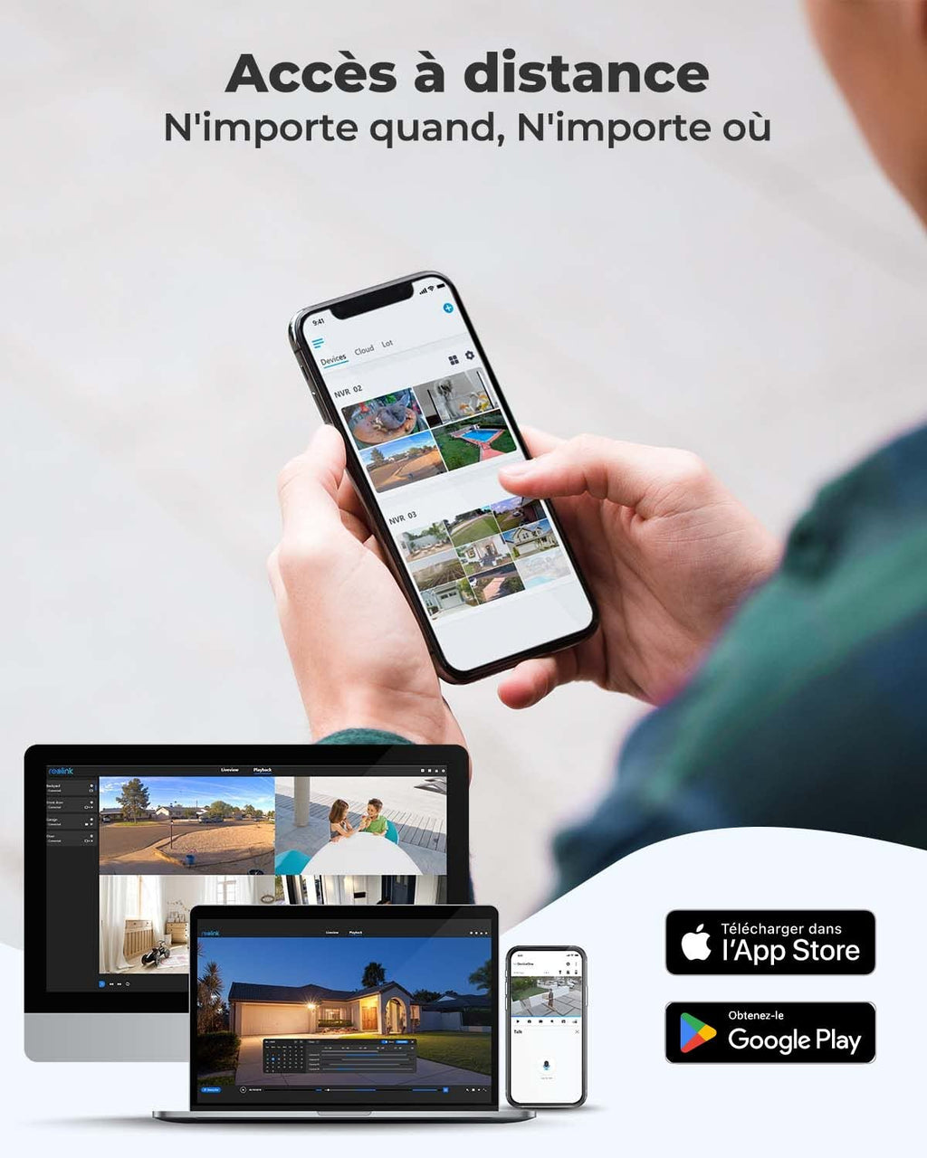 4K PoE NVR RLN8-410 8 canaux avec disque dur 2 To enregistreur vidéo réseau pour caméras IP PoE jusqu'à 8MP