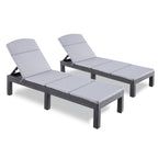 Bain de soleil jardin pliable dossier réglable en résine imitation rotin avec coussin lot de 2 dimensions 186 x 60 x 29 cm