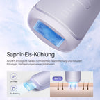 IPL Haarentfernungsgerät Gesicht Körper Saphir-Kühlung 3 Modi Auto-Modus 550–1200 nm 90 Lichtimpulse/min