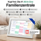 Digitaler Familienkalender 15,6"""" mit FHD Touchscreen und App für iOS und Android, Wandkalender zur Familienorganisation