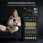 Getränkekühlschrank 86 L freistehend mit 4 verstellbaren Ablagen digitaler Temperaturregelung 1–18 °C LED-Beleuchtung und Frostfrei