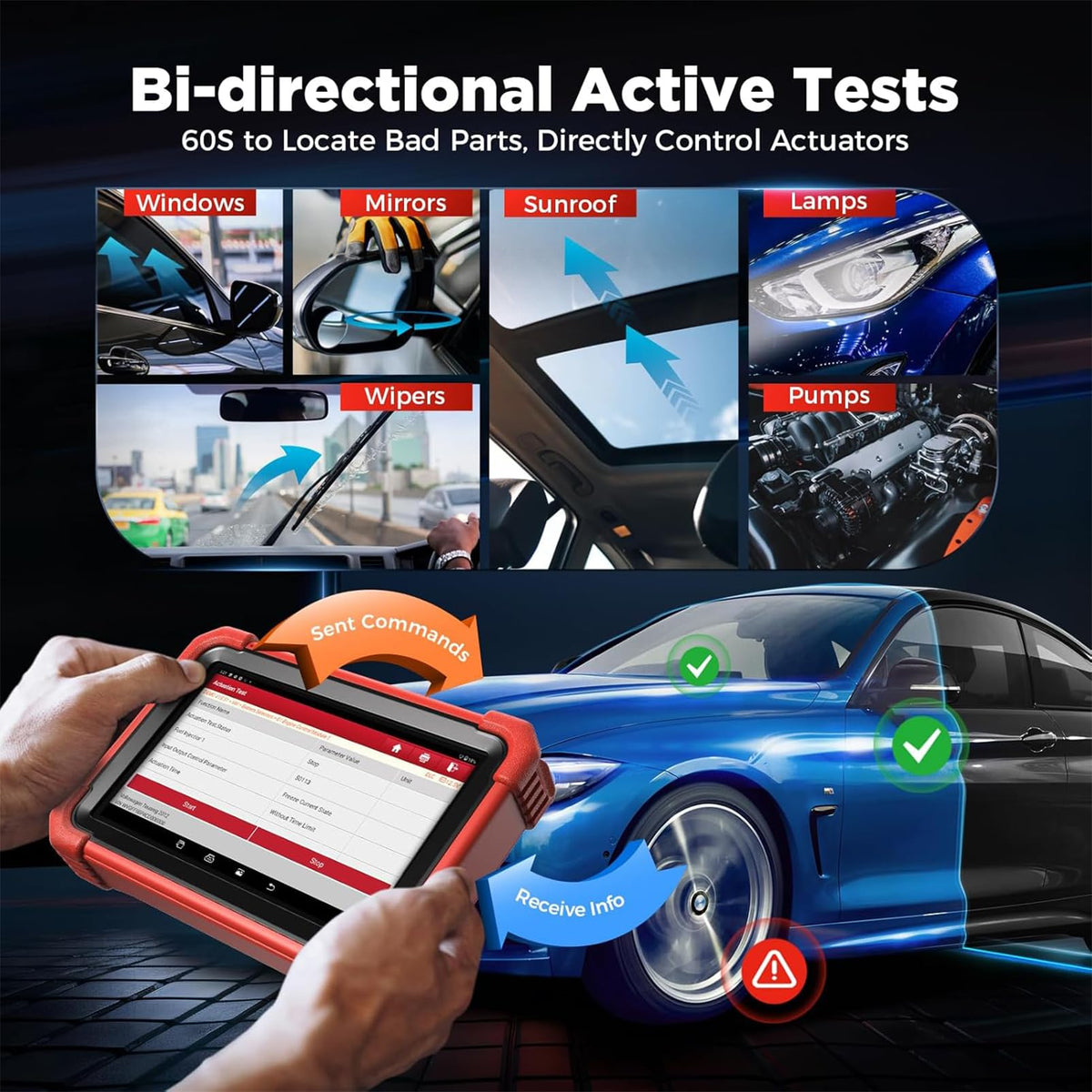 OBD2 Diagnosegerät CRP919XBT mit Bluetooth, bidirektionaler Steuerung und Android 10.0