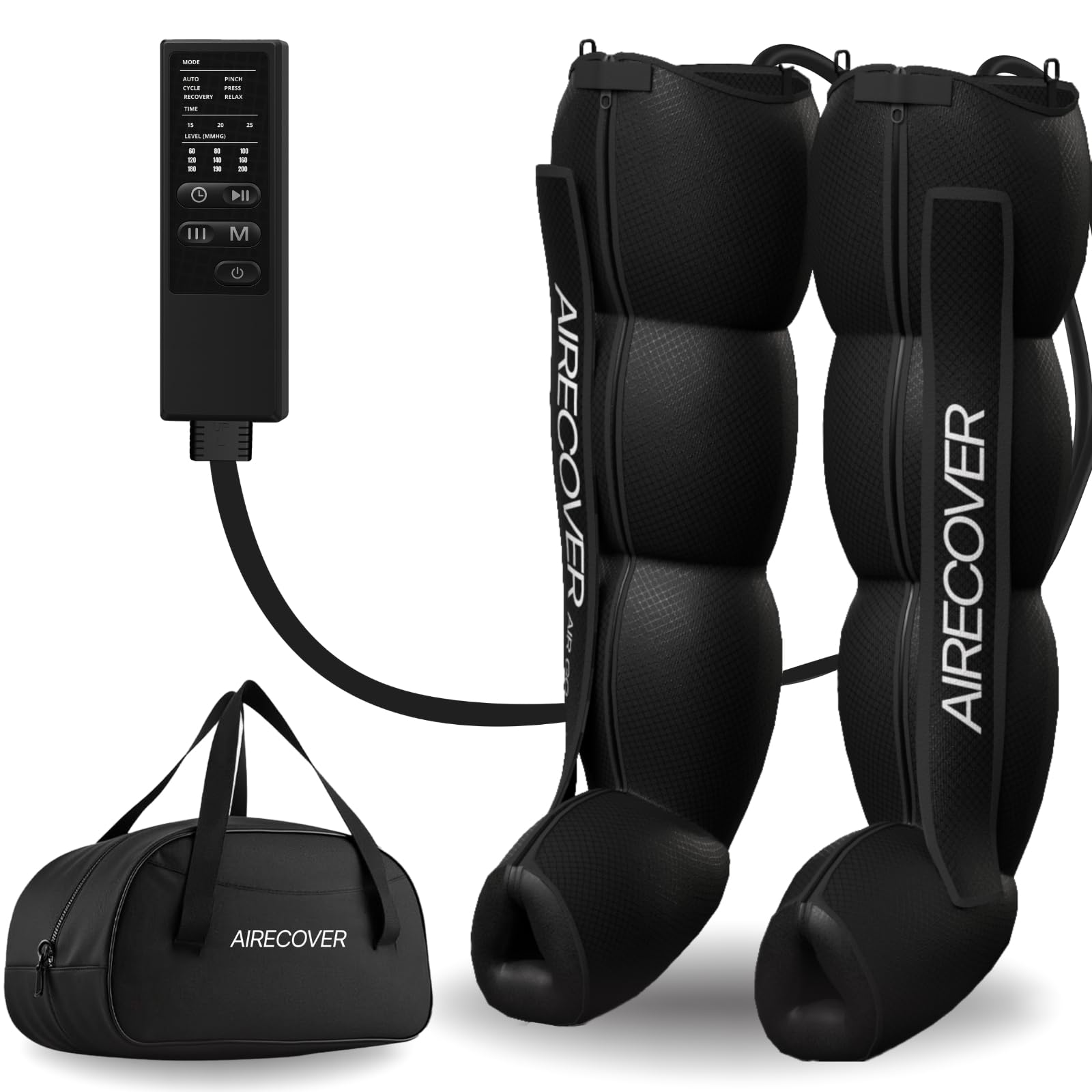Appareil de pressothérapie jambes et pieds avec 6 modes et 4 chambres compression portable avec sac