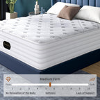 Matelas hybride SLC-618 140x190 cm épaisseur 28 cm 7 zones ressorts ensachés avec mousse mémoire de forme fermeté moyenne