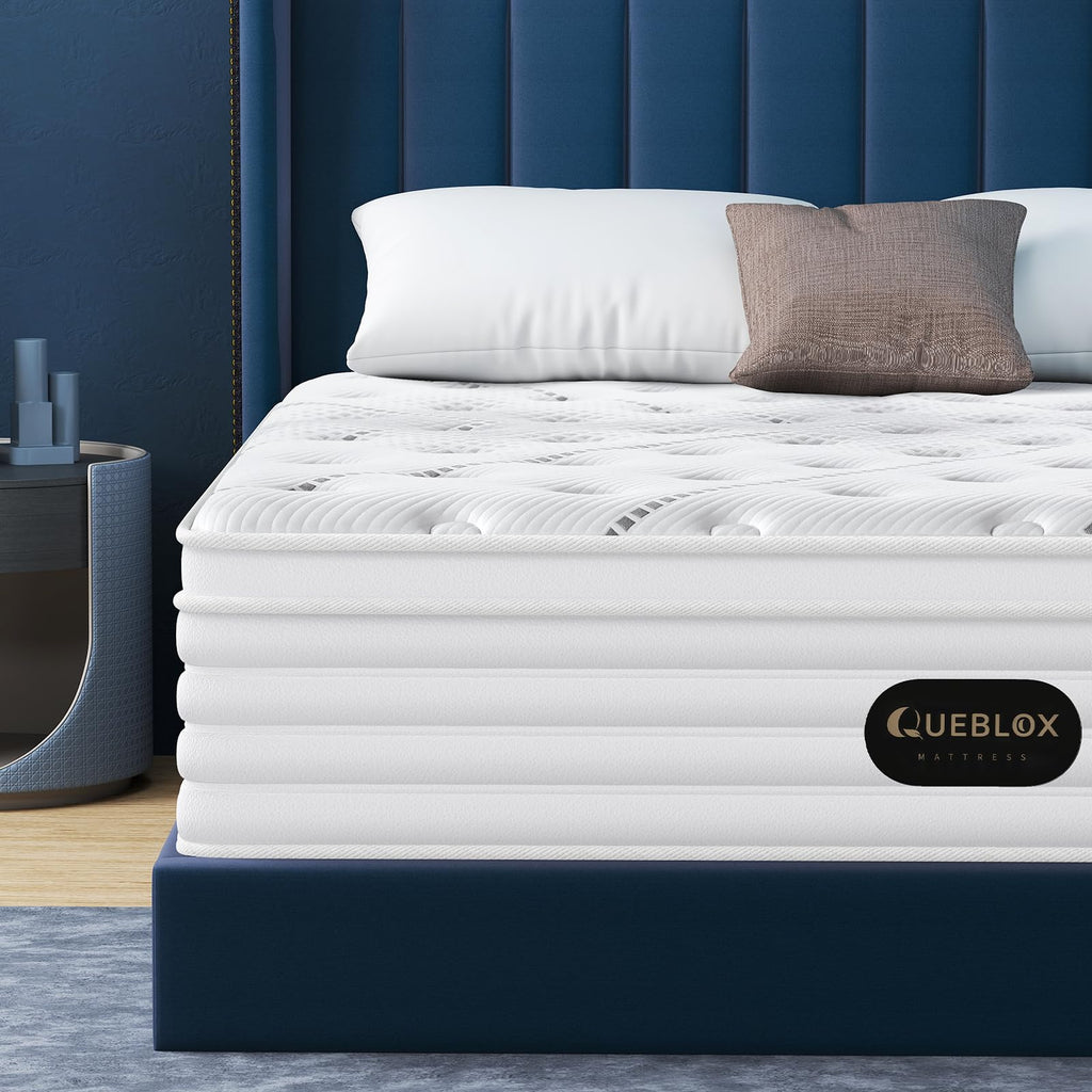 Matelas hybride SLC-618 140x190 cm épaisseur 28 cm 7 zones ressorts ensachés avec mousse mémoire de forme fermeté moyenne
