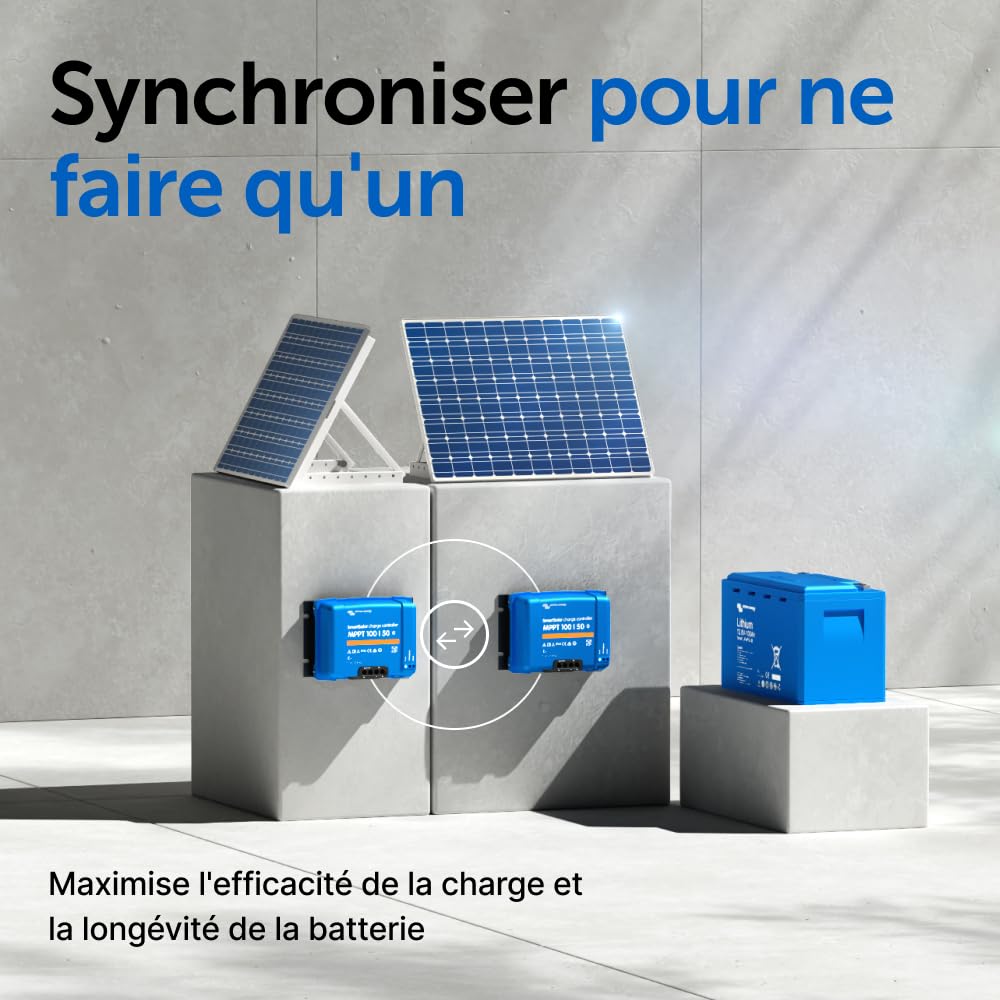 Contrôleur de charge solaire MPPT SmartSolar 100V 50A 12/24V Bluetooth pour système photovoltaïque avec suivi intelligent de puissance