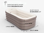 Aufblasbare Badewanne Royale für Erwachsene bis 188 cm, 255 Liter, faltbar für Indoor und Outdoor