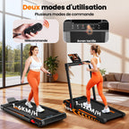Tapis de course pliable 6 en 1 inclinaison 10% moteur 3 CV vitesse 12 km/h Bluetooth écran LED capacité 160 kg
