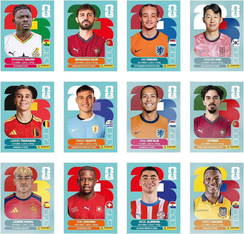 Football World Cup 2026 sticker collection box with 100 packs 700 stickers collectible album cards for football fans