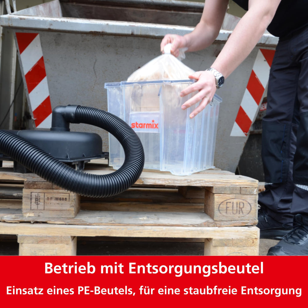 Vorabscheider Zyklonabscheider für Staubsauger, 25 L Behälter mit 35 mm Schlauchanschluss, antistatisch, inkl. Verbindungsschlauch und