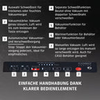 Vakuumierer mit Flüssigkeitsfunktion 30 cm Doppelnaht mit Rollenbox Cutter und Beuteln