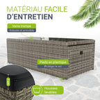 Salon de jardin lounge Salou polyrotin 6 personnes table coussins gris modèle 300862
