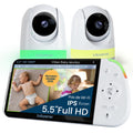 Moniteur bébé MVPRO-2CAM EU Full HD avec 2 caméras écran partagé veilleuse 6 couleurs connexion 2.4GHz FHSS sans WiFi