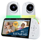 Moniteur bébé MVPRO-2CAM EU Full HD avec 2 caméras écran partagé veilleuse 6 couleurs connexion 2.4GHz FHSS sans WiFi