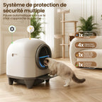 Litière chat autonettoyante automatique Pura Max 90L avec contrôle APP WiFi bac à litière pour plusieurs chats entrée basse