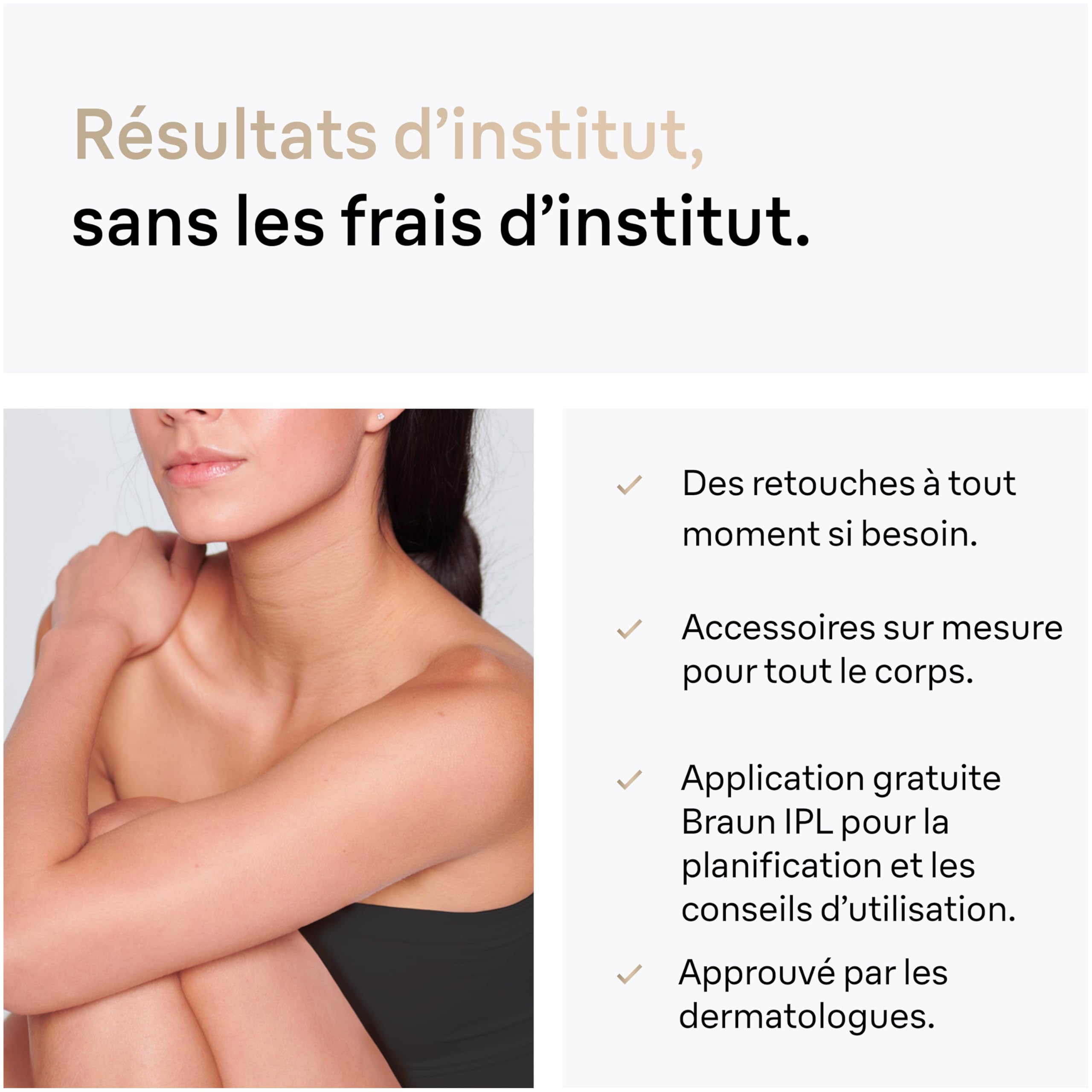 Épilateur lumière pulsée Silk·Expert Pro 5 PL5157 Blanc Doré avec rasoir Venus et têtes spécifiques