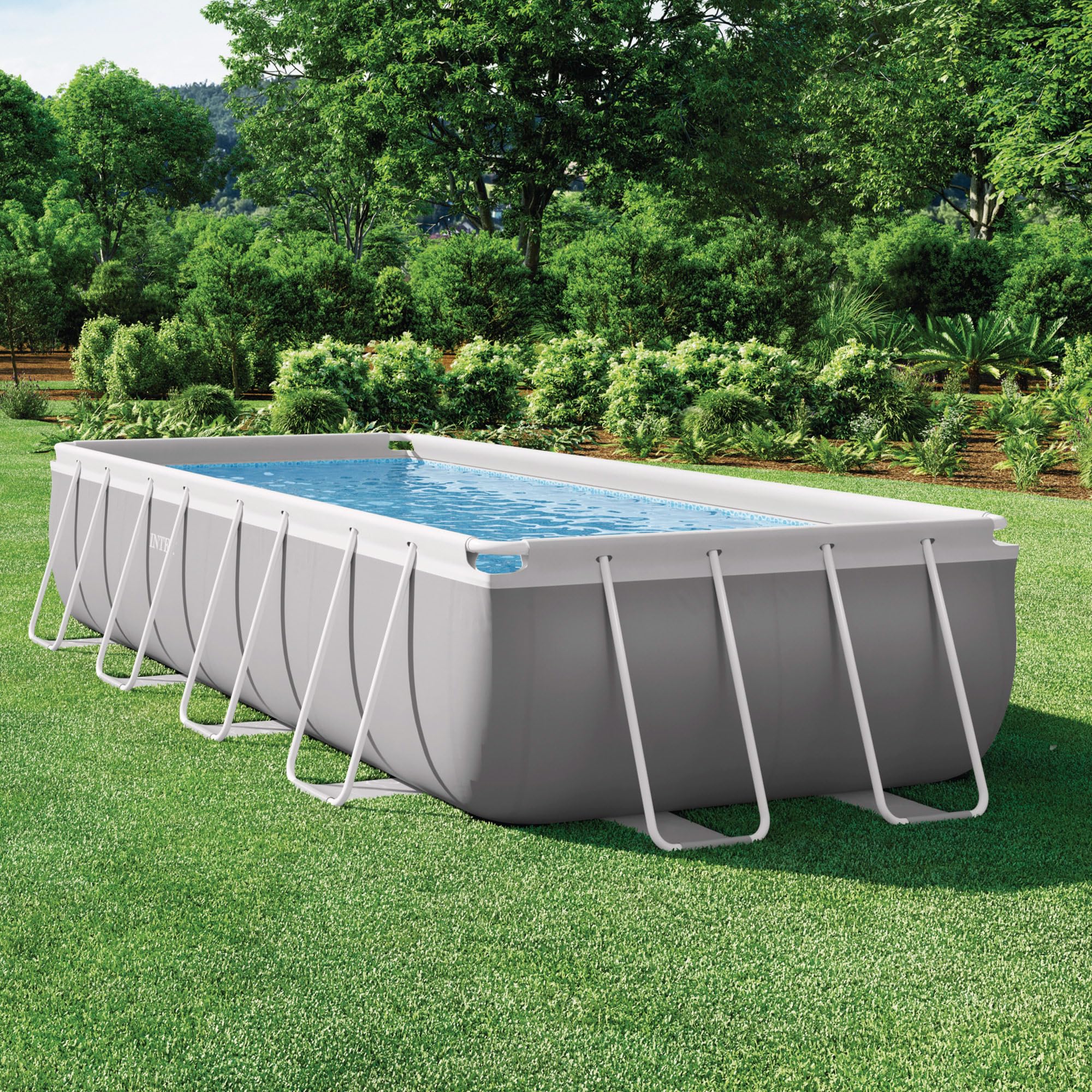 Piscine tubulaire rectangulaire Prism Frame 4,88 x 2,44 x 1,07 m avec épurateur 3,8 m³/h et échelle