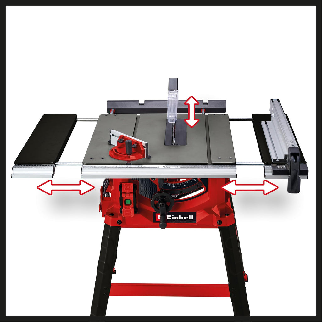 Scie circulaire sur table TC-TS 2225 U 2200 W avec lame Ø254 mm réglage hauteur 80 mm butée parallèle et coupe d'angle