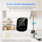 Umkehrosmoseanlage G3P600, 600 GPD, tanklos, mit Smart-Display-Wasserhahn und drei Filtern
