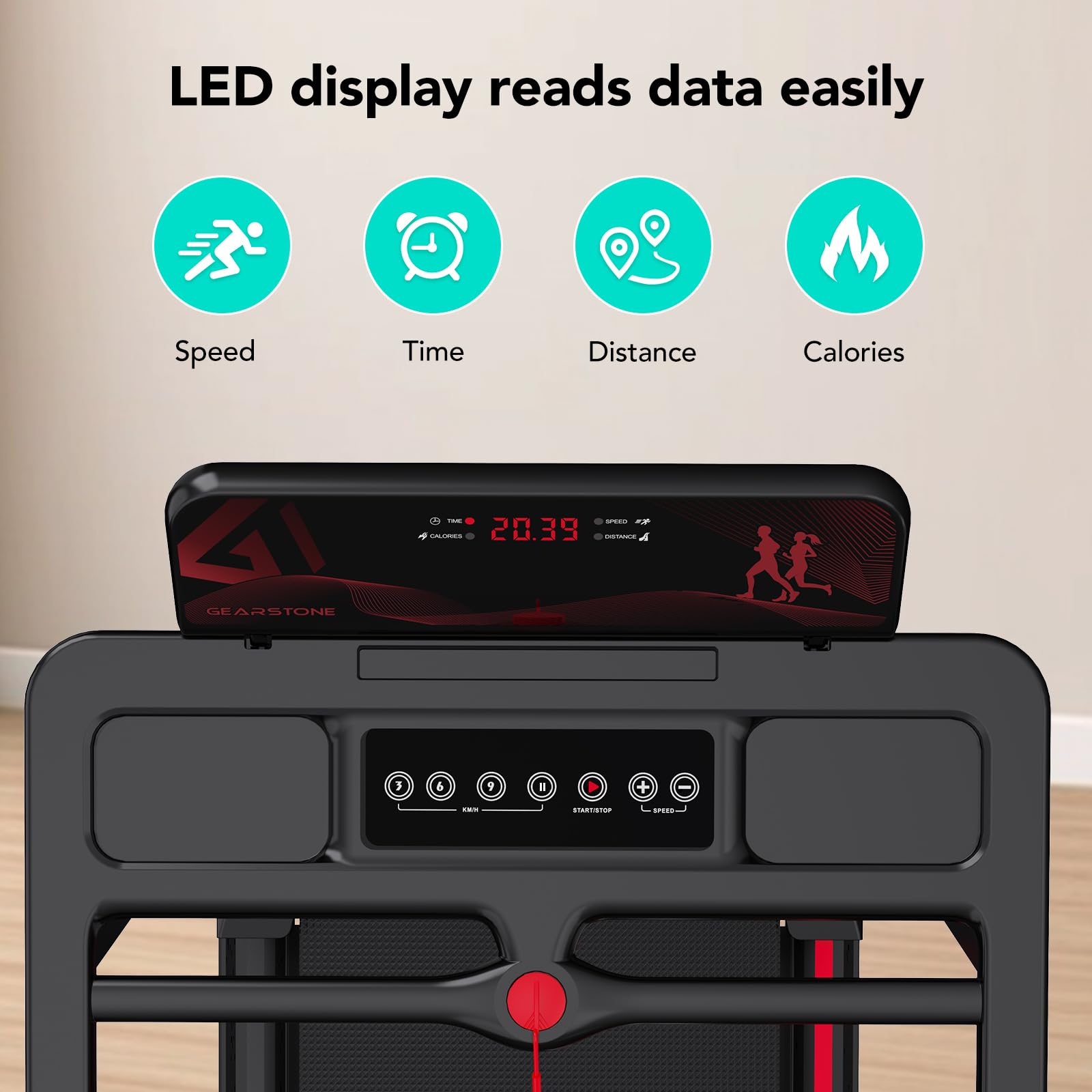 Tapis de course pliable CS-WP9 vitesse 12 km/h écran LED Bluetooth support tablette capacité 120 kg