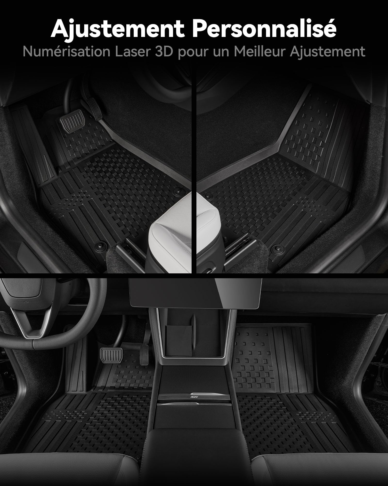 Tapis de sol pour Tesla Model Y Juniper 2025 2026 set 4 pièces en TPE imperméable antidérapant ajustement précis