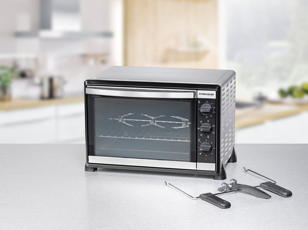 Back & Grill Ofen BG 1805/E, 42 Liter Edelstahl, 7 Heizarten, 80-230 °C, mit Drehspieß und Zubehör