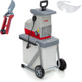 Elektro-Gartenhäcksler ILH 3000A mit 3000 Watt, Walzensystem für Äste bis 44 mm, 60-Liter-Fangbox sowie Gartenschere und Schutzbrille
