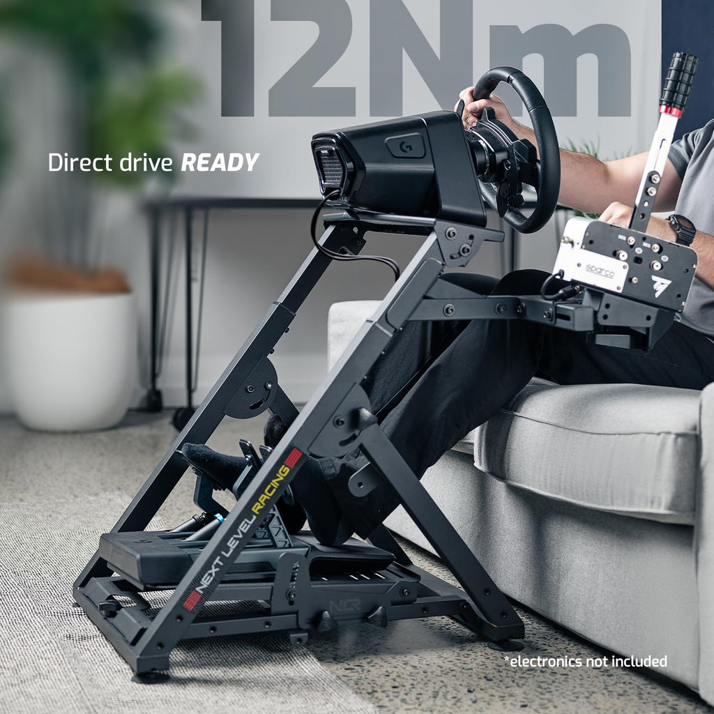 Lenkradständer Wheel Stand 2.0 mit Gaming-Sitz-Schale, zusammenklappbar, kompatibel mit Logitech, Thrustmaster und Fanatec