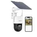 4K 3G/4G LTE Solar Überwachungskamera mit SIM Karte, 360° PTZ Auto-Tracking und KI-Erkennung für Menschen, Fahrzeuge und Haustiere