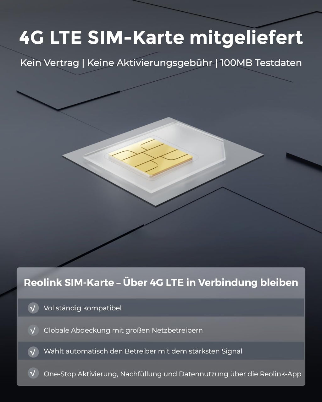 4K 3G/4G LTE Solar Überwachungskamera mit SIM Karte, 360° PTZ Auto-Tracking und KI-Erkennung für Menschen, Fahrzeuge und Haustiere