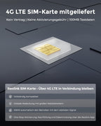 4K 3G/4G LTE Solar Überwachungskamera mit SIM Karte, 360° PTZ Auto-Tracking und KI-Erkennung für Menschen, Fahrzeuge und Haustiere