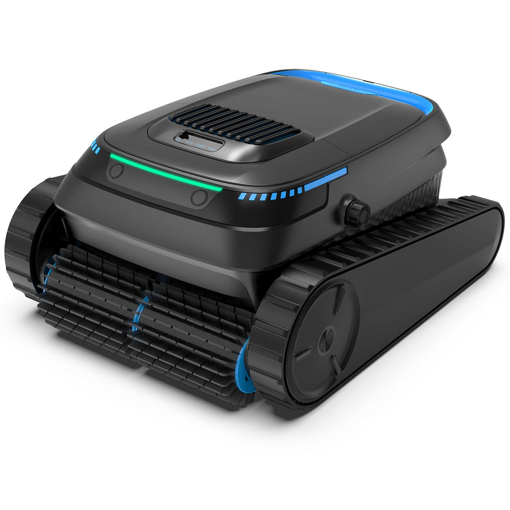 Robot de piscine sans fil PC10 pour nettoyage du fond des murs et de la ligne d'eau batterie 5200 mAh débit 18927 L/h